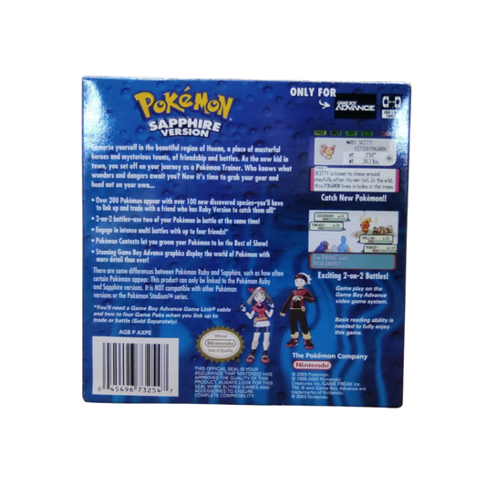Original Game Boy Advance Game — Pokémon Sapphire (English Version)